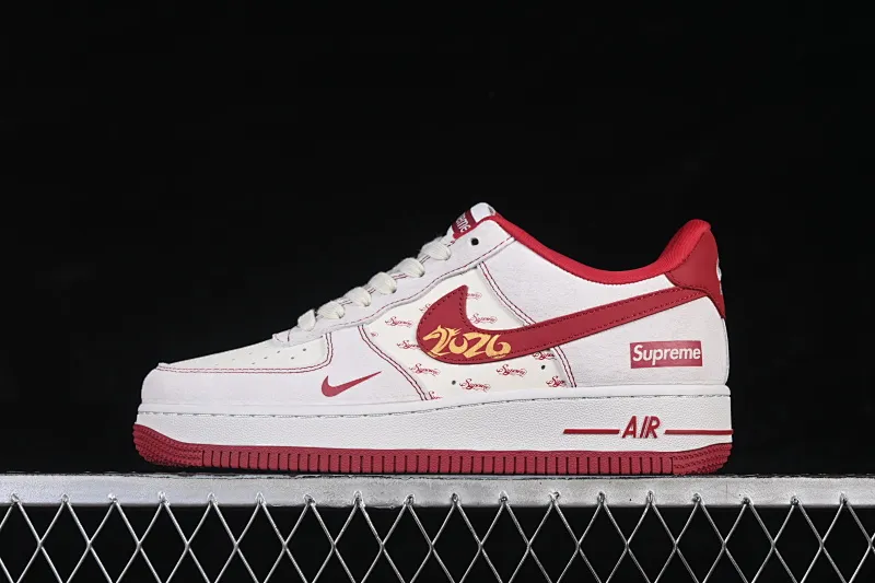 All categories Nk Air Force 1 Air Force series Nk Air Force 1 Low Air Force low-top Nike Air Force 1'07 Low Year of the Horse limited edition red and white contrast Air Force 1 low-top casual sneakers JP2026-133